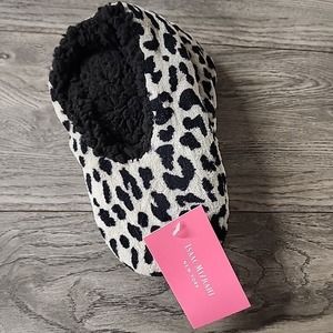 Isaac Mizrahi slippers - Sz Medium - Black & Grey leopard print